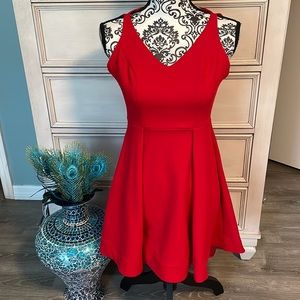 B.Darlin B Darlin Women's Solid Spaghetti Strap Fit + Flare Dress Red Size 3/4